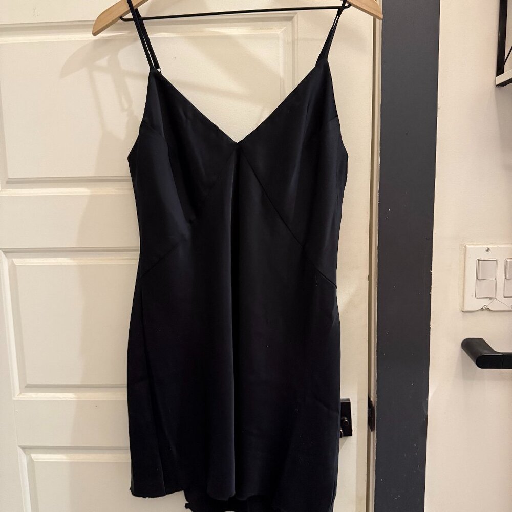 Black slip dress - CUT AT THE BOTTOM